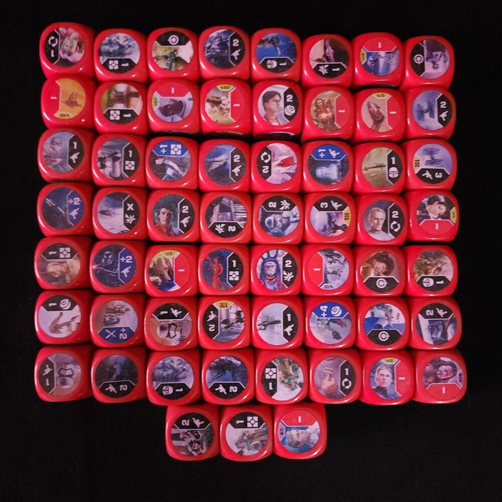 Lot Of 59 Star Wars Destiny Red Dice Game